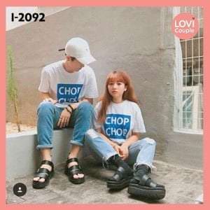 Áo Thun Cặp Đôi In Chữ Chop Chop i2092