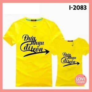 Áo Thun Cặp Đôi In Chữ Phong Cách i2083