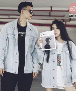 Áo Khoác Jean Cặp Unisex Xanh Nhạt AK106