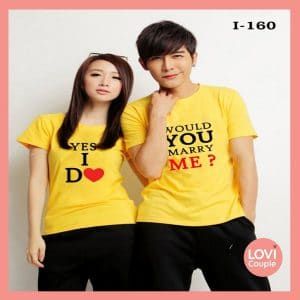 Áo Đôi In Chữ Would You Marry You - i160