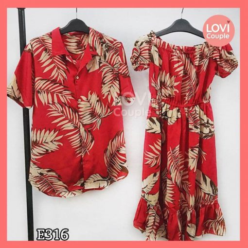 Áo Váy Đôi Đỏ Đi Biển E316