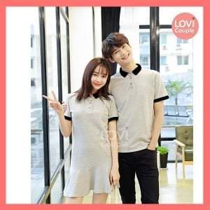 Áo váy thun xám đuôi cá E813