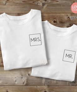 Áo thun cặp đen Mr Mrs DC115