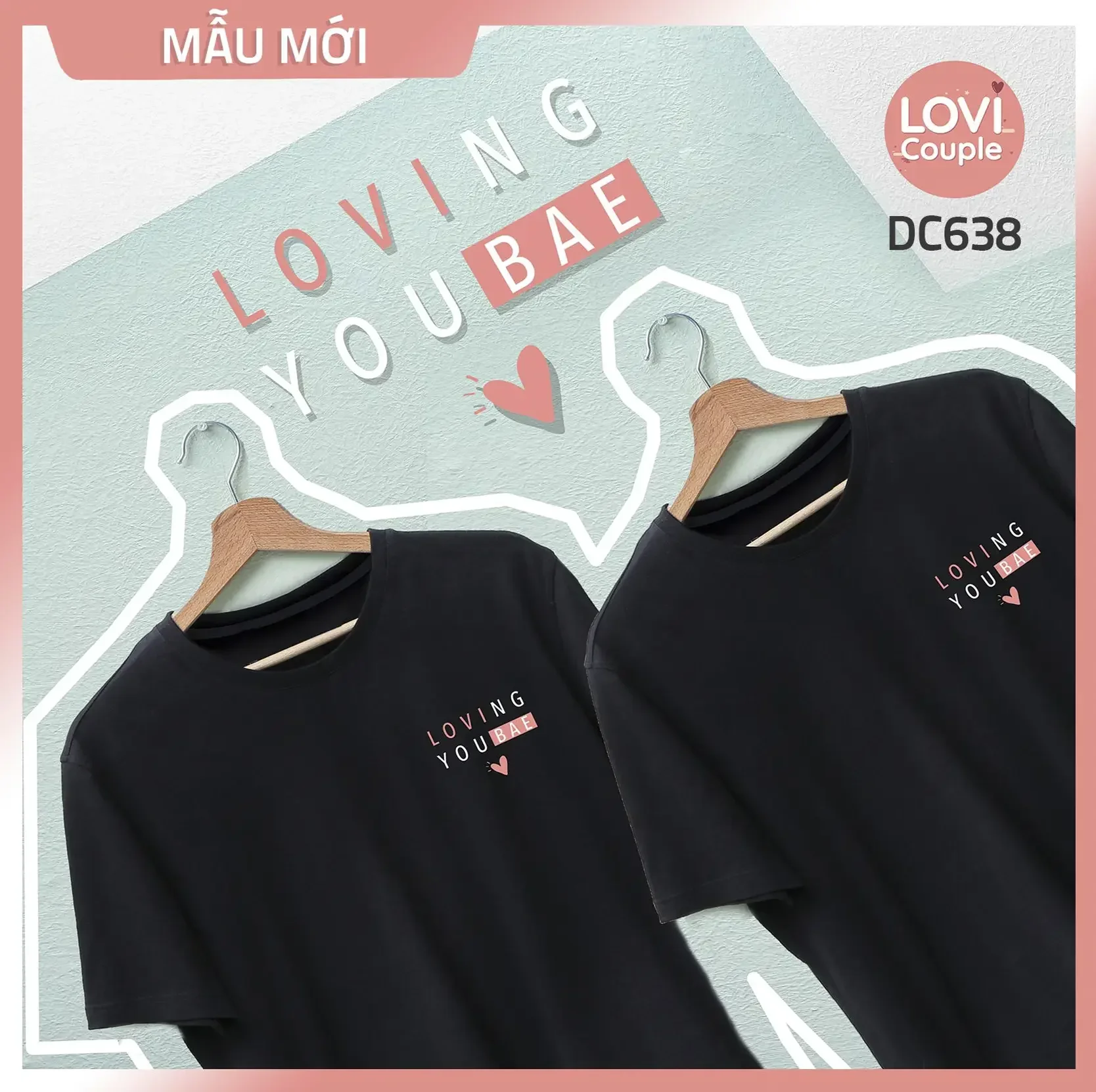 ao-thun-cap-Loving-You-de-thuong-dang-yeu-chup-hinh-couple Áo thun cặp Cony Brown DC634