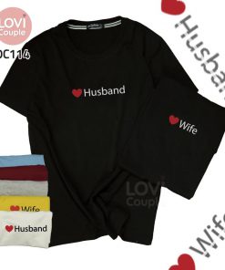 Áo thun cặp đen Husband Wife DC114