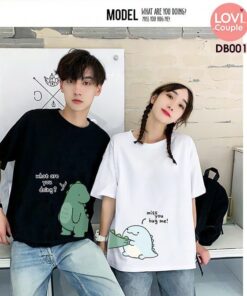 Áo Thun Cặp Đôi Huyện Ea H'leo, Đắk Lắk 1 Áo Thun Cặp Khủng Long Dino Cute DB001