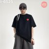 Áo Thun Cặp Unisex Tay Lỡ In Logo Trai Tim I6525 1 I6525 Ao Thun Nam Mau Den In Logo Trai Tim