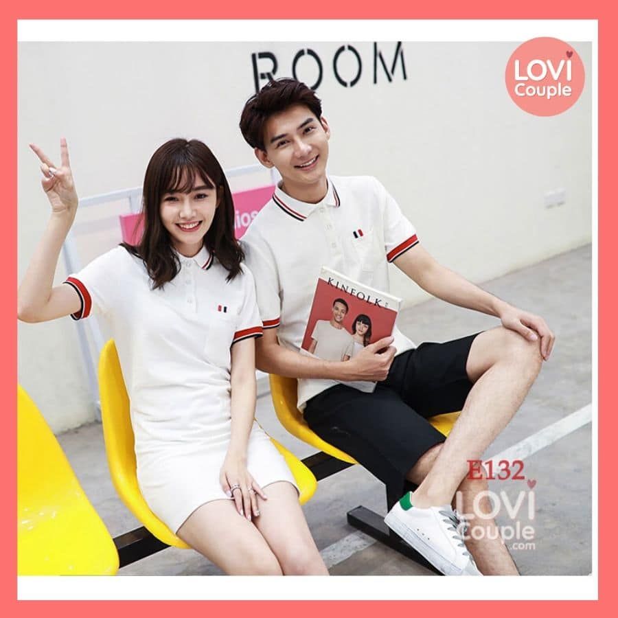 Đồ Đôi Váy Trắng Viền Cổ E132 3 do doi vay trang vien co e132 1