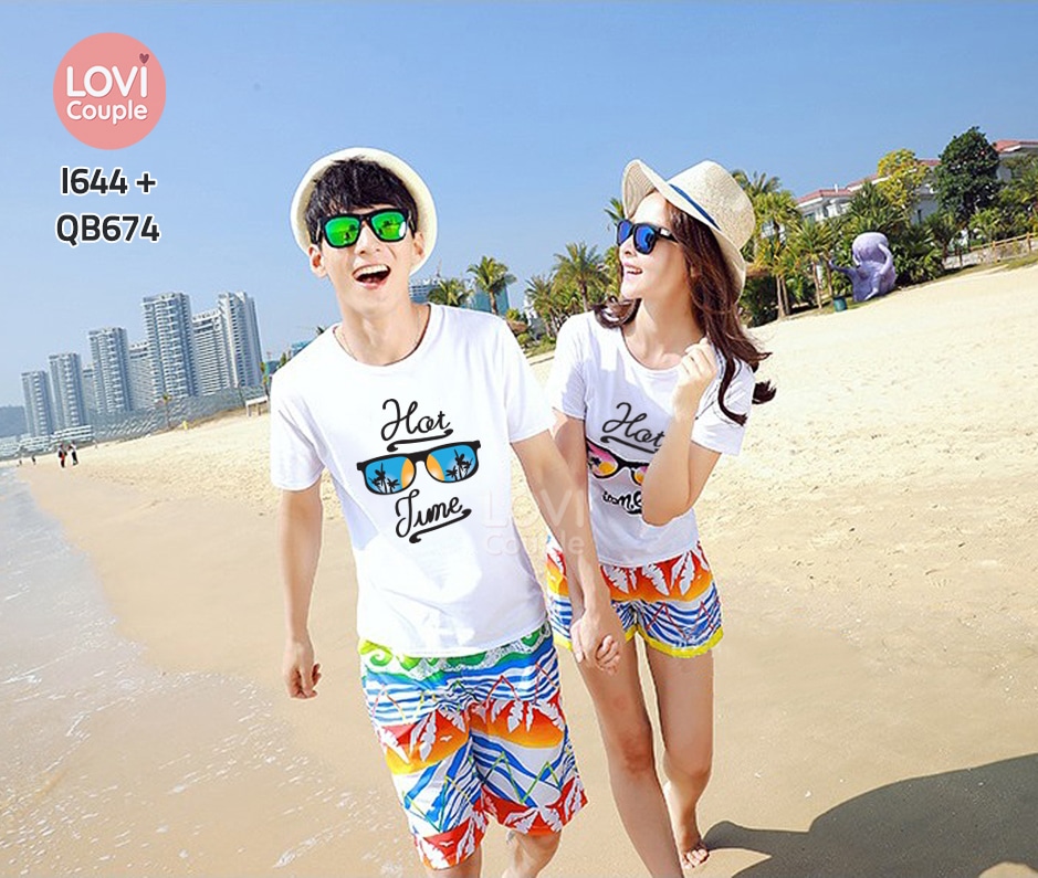 Quần Đôi Đi Biển Gợn Sóng Xanh QB674 3 quan doi di bien gon song xanh qb674 1