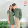 Đồ Đôi Sơ Mi Váy Cặp Xanh Hot Trend Chụp Hình Đẹp E516