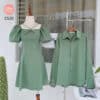 Đồ Đôi Sơ Mi Váy Cặp Xanh Trending Trễ Vai Xinh Xắn E520 (2)