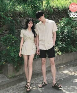 Áo Thun Cặp Đôi Huyện Ea H'leo, Đắk Lắk 12 Đồ Đôi Sơ Mi Jump Cặp Màu Da Nhẹ Nhàng E522