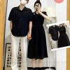 Áo Váy Cặp Đôi Đen Dài - E610